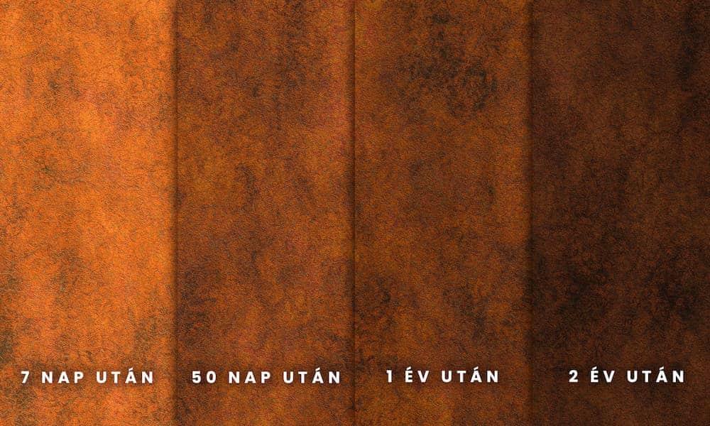 corten acél színváltozás