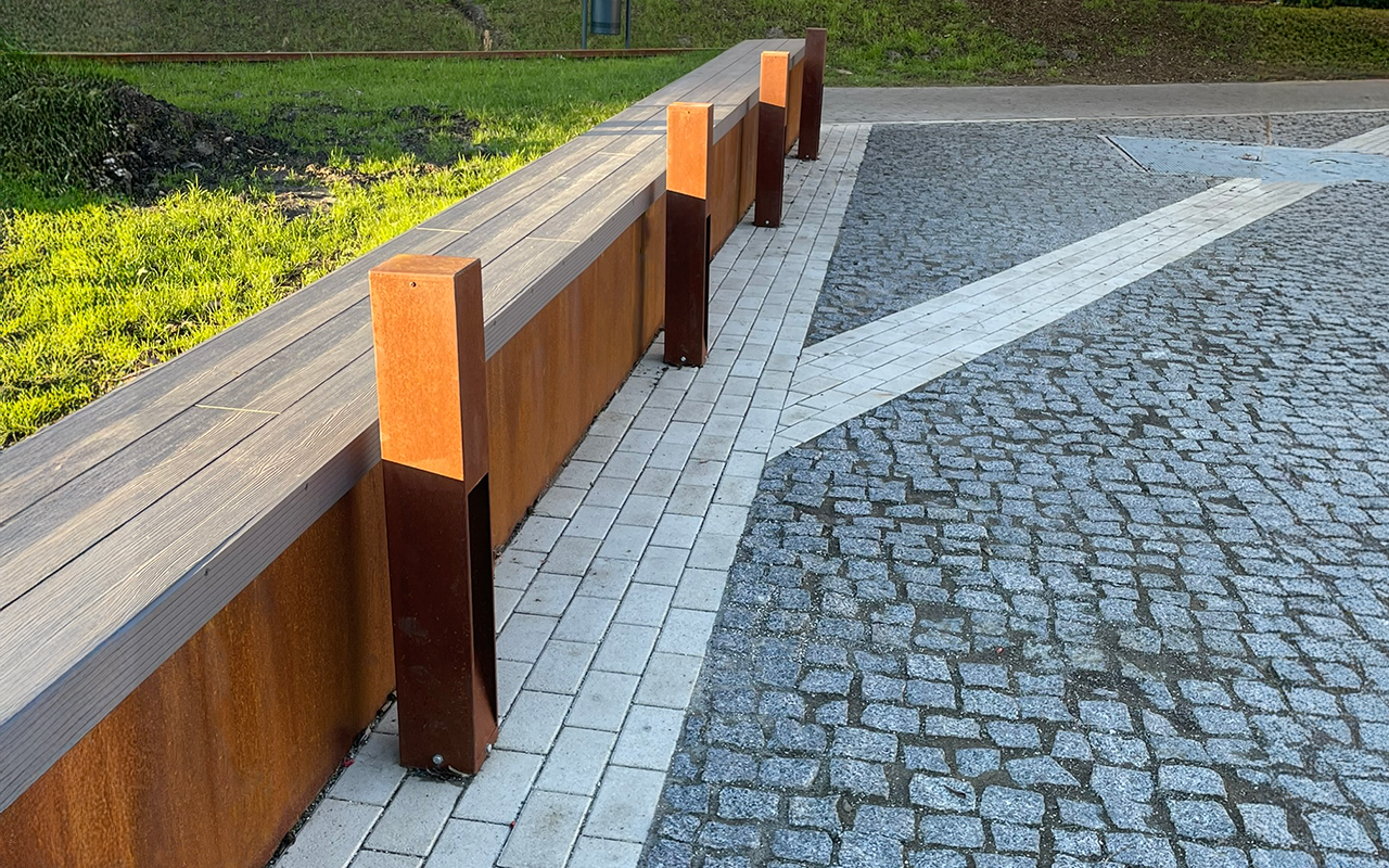 corten acél lámpa