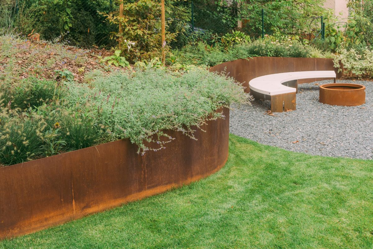 corten acél támfal elem