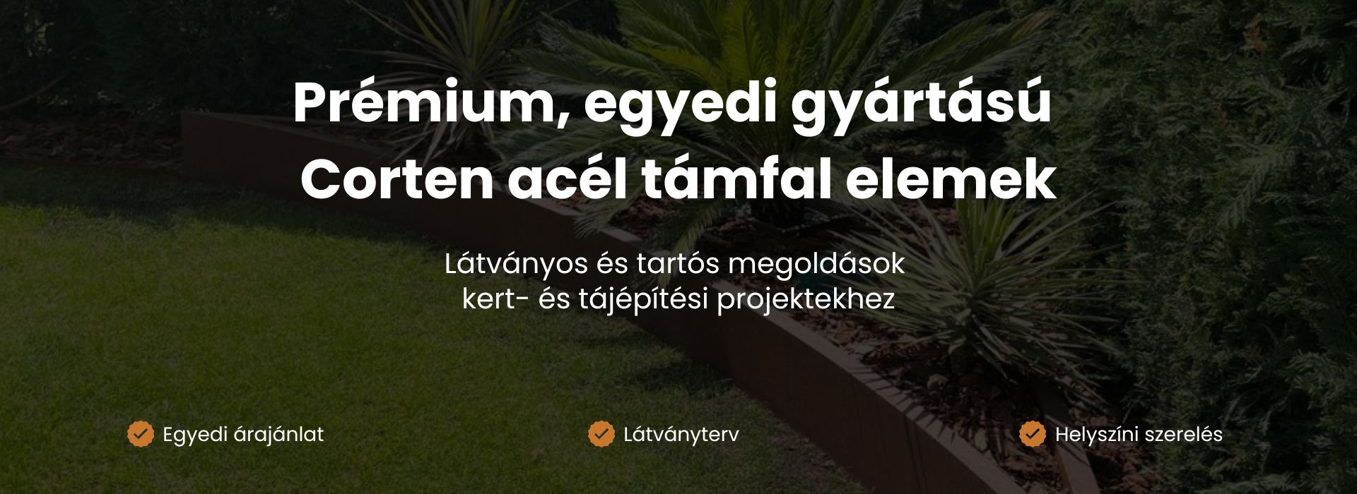 Prémium támfal bevezető kép, szöveg