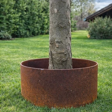 Corten acél baumring, ágyásszegély fa köré 37 cm átmérő