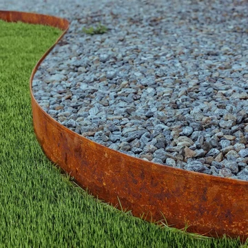 Flexibilis corten acél ágyásszegély 20 cm magas 
