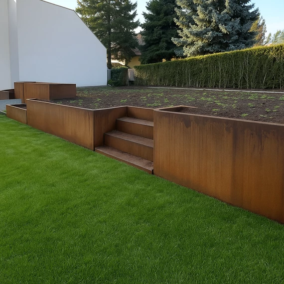 Corten acél támfal elemek
