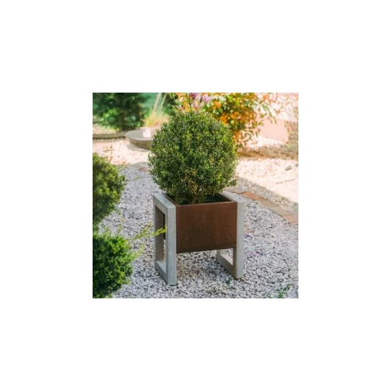 Corten és beton virágláda