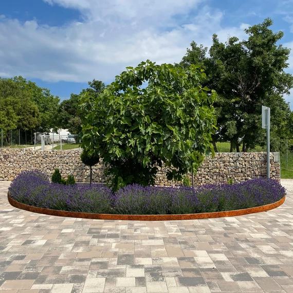 Corten acél Flexibilis ágyásszegély 15 cm.