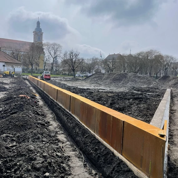 Corten acél támfal