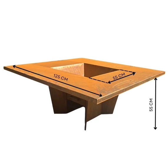 Corten acél tűzrakó, sütögető
