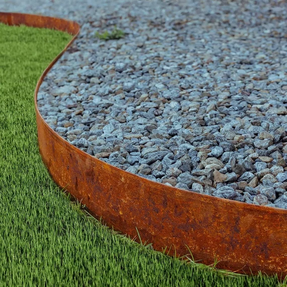 Flexibilis corten acél ágyásszegély 20 cm magas 